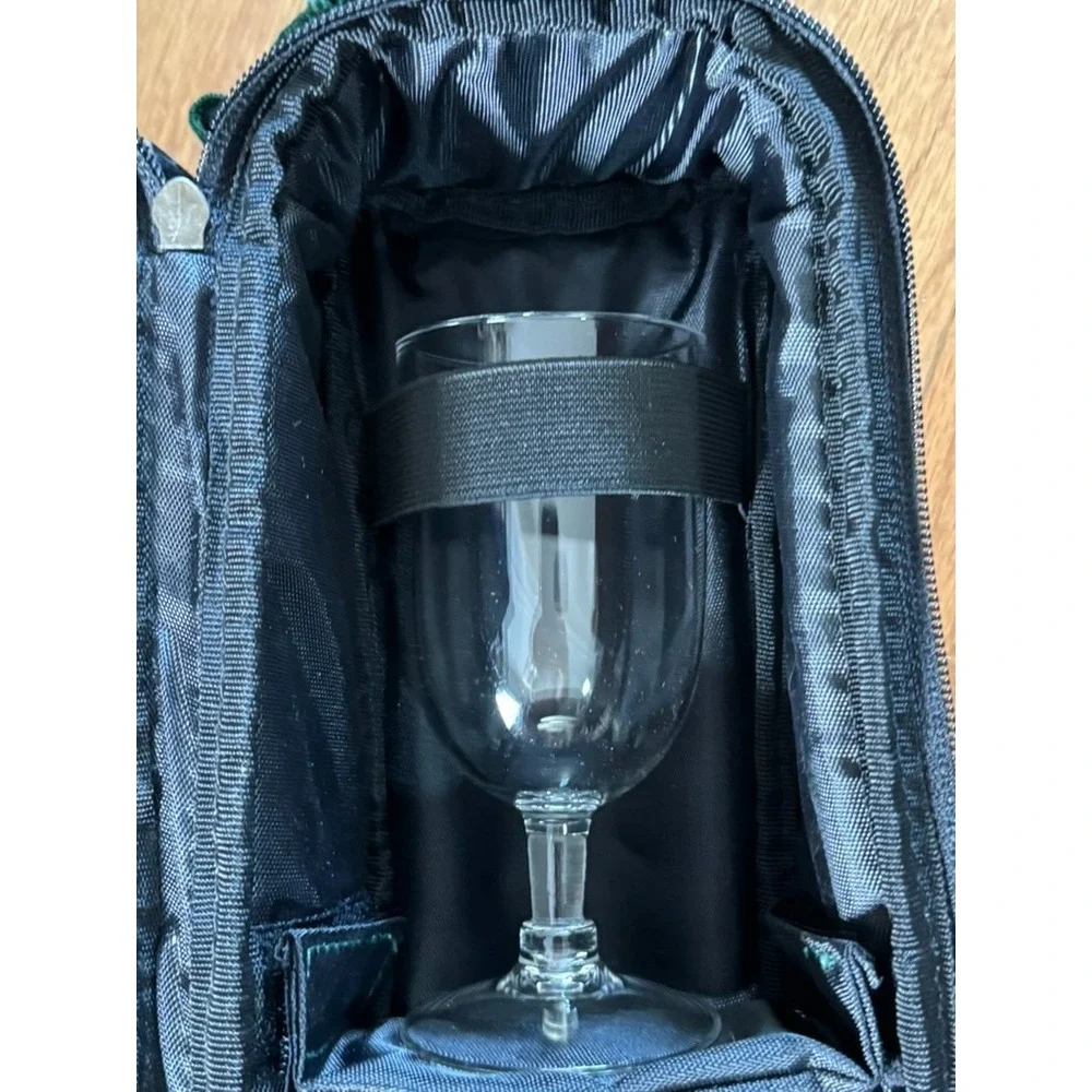 Picnic Time OPUS Deluxe Insulated Wine Tote Service for TWO 514-49 NEW Green